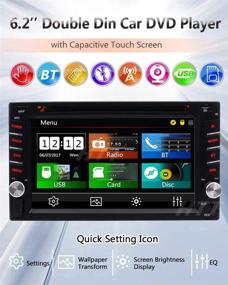 img 3 attached to 🚗 📀 EinCar Двойная Din Мультимедийная система для автомобиля Bluetooth автомагнитола с GPS навигацией, емкостным сенсорным экраном 6.2 дюйма, FM/AM радио, приемником RDS, поддержкой 1080P, управлением с кнопок на руле, камерой заднего вида, USB, TF, AUX.