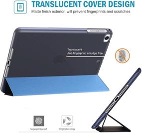 img 2 attached to ProCase iPad Mini Case 2019 / 4, 1 2 3, Slim TPU Translucent Back Cover Trifold Stand Folio Smart Case for iPad Mini 5th Generation, Navy Blue