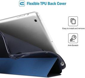 img 3 attached to ProCase iPad Mini Case 2019 / 4, 1 2 3, Slim TPU Translucent Back Cover Trifold Stand Folio Smart Case for iPad Mini 5th Generation, Navy Blue