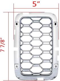 img 2 attached to Astra-Depot Chrome Honeycomb Front Mesh Grilles Inserts with Glossy Black Grill Rings Kit for 2017-2020 Jeep Grand Cherokee - 7pcs