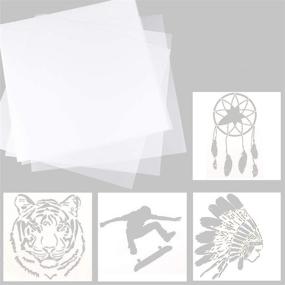 img 4 attached to Pralb 20Pcs 7 Mil 12 x 12 inches Blank Stencil Sheets for Stencils - Reusable Milky Mylar Templates | Compatible with Cricut & Silhouette Cutting Machines (7 Mil)