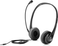 hp wired pc mic headset with 3.5mm stereo connector and microphone logo