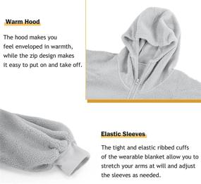 img 1 attached to 🧥 Comfortable Blanket Sweatshirt with Quarter Zip: Cozy Warmth in an Oversized, Lightweight Fluffy Coat for Adults, Men, Women, and Youth