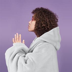 img 3 attached to 🧥 Comfortable Blanket Sweatshirt with Quarter Zip: Cozy Warmth in an Oversized, Lightweight Fluffy Coat for Adults, Men, Women, and Youth