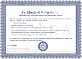 img 1 attached to 💎 Набор сережек, кулона и ожерелья из стерлингового серебра с лондонским голубым топазом в виде двух овальных камней, от Peora.