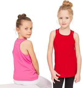 img 3 attached to GOXU Racerback Comfortable Undershirts 2 Pack Girls' Clothing for Tops, Tees & Blouses