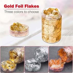 img 2 attached to 🎨 Premium Gold Foil Flakes for Resin Jewelry Making - Enhance Your Crafts with Paxcoo Metallic Leaf, Perfect for Nails, Painting, Slime, and More! (Gold, Silver, Copper Colors)