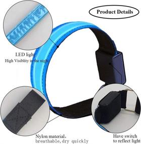 img 2 attached to LED Armband Running Reflective Gear - Bright LED Light up Bracelet Band for Women and Men (Pack of 2)