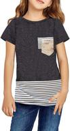 ziwoch sleeve shirts colorblock striped girls' clothing logo