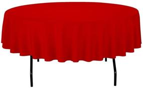 img 1 attached to 🔴 Gee Di Moda 70" Round Red Tablecloth - Washable Polyester for Buffet Table, Parties, Holiday Dinner & More