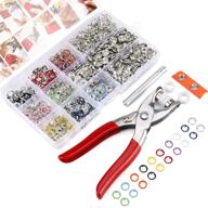 🧵 yofuly 200 sets snap fasteners kit tool: 10 colors 9.5mm metal snap buttons rings for sewing and crafting - includes fastener pliers press tool kit logo