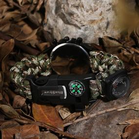 img 1 attached to 🔥 Multifunctional Outdoor Gear: Survival Bracelet Watch for Men and Women with Waterproof Paracord, Whistle, Fire Starter, Scraper, Compass, and Thermometer - 6 in 1 Emergency Survival Watch