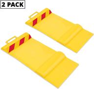 raxgo parking mat for cars, trucks & other vehicles - garage wheel stopper aid with anti-skid grips, easy install adhesive, carry handles & reflective strips - pack of 2 mats logo