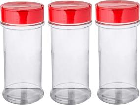 img 4 attached to 🌶️ Skyway Supreme 12 OZ Clear Plastic Spice Bottles - Set of 3 Seasoning Containers Jars with Flap Cap, Pour and Sifter Spice Shaker - Durable & Refillable for Herbs, Spices, and Rubs - BPA Free