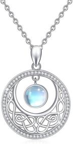 img 4 attached to Celtic Moonstone Pendant Necklace: Exquisite Sterling Silver Irish Celtic Knot Jewelry for Women & Girls