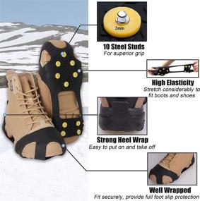 img 3 attached to OROOTL Ice Snow Cleats: Anti-Slip Spikes for Shoes and Boots - Winter Traction Crampons for Men, Women, and Kids on Snow and Ice