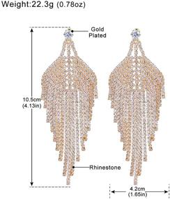 img 2 attached to 💎 mecresh Silver Rhinestone Crystal Chandelier Earrings for Wedding - Long Tassels Dangle Design