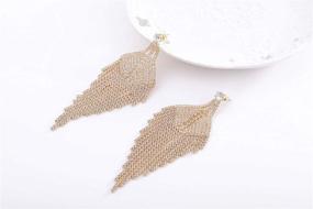 img 1 attached to 💎 mecresh Silver Rhinestone Crystal Chandelier Earrings for Wedding - Long Tassels Dangle Design