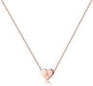 💖 turandoss tiny heart initial necklaces for girls - 14k rose gold filled handmade dainty heart letter initial necklaces for teens and children - jewelry gifts for kids logo