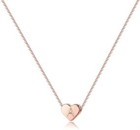 img 4 attached to 💖 Turandoss Tiny Heart Initial Necklaces for Girls - 14K Rose Gold Filled Handmade Dainty Heart Letter Initial Necklaces for Teens and Children - Jewelry Gifts for Kids