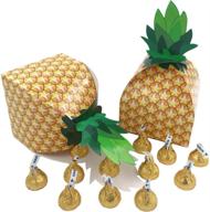 🍍 large pineapple party favor boxes - 20 pcs 3d candy boxes for hawaiian tropical party, luau party, and birthday party decoration - ideal pineapple gifts boxes logo
