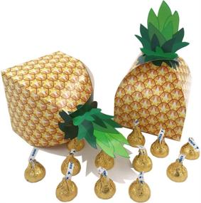 img 4 attached to 🍍 Large Pineapple Party Favor Boxes - 20 Pcs 3D Candy Boxes for Hawaiian Tropical Party, Luau Party, and Birthday Party Decoration - ideal Pineapple Gifts Boxes