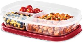 img 2 attached to 🥡 Rubbermaid EasyFindLids Meal Prep Containers: 3 Compartments, 5.1 Cup, 5-Pack for Efficient Organization