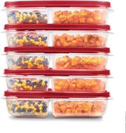 🥡 rubbermaid easyfindlids meal prep containers: 3 compartments, 5.1 cup, 5-pack for efficient organization логотип