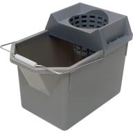 rubbermaid commercial products 15-quart lightweight pail/mop 🪣 bucket: efficient mop strainer/wringer combo - gray (fg619400stl) logo