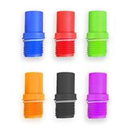 🍺 chug buddy – set of 6 beer funnel mouthpieces – red, orange, green, blue, purple, black logo