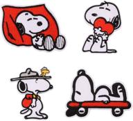 🐶 sgucci snoopy dog вышивка заплатка: стильные наклейки для одежды, рюкзаков, джинс и многое другое - набор из 4 заплаток. логотип