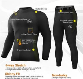 img 3 attached to Wintergear Fleece Men's Thermal Underwear: Stay Warm with Compression Base Layer Set for Skiing and More