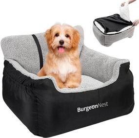 img 4 attached to 🐶 BurgeonNest Portable Dog Car Seat for Small Dogs - Fully Detachable and Washable Puppy Dog Booster Seats with Storage Pockets, Clip-On Leash, and Soft Travel Carrier Bed