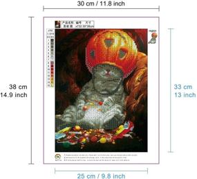 img 3 attached to 🐱 Majestic Candy Cat Diamond Painting Kit: Exquisite 5D Round Drill Craft for Stunning Home Wall Decor