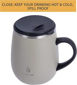 img 2 attached to ☕️ Ideus 16oz Insulated Coffee Mug: Spill Proof Lid & Handle, Perfect for Home & Office (Mars Celadon)