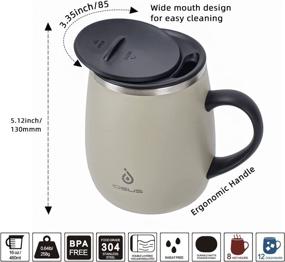 img 1 attached to ☕️ Ideus 16oz Insulated Coffee Mug: Spill Proof Lid & Handle, Perfect for Home & Office (Mars Celadon)