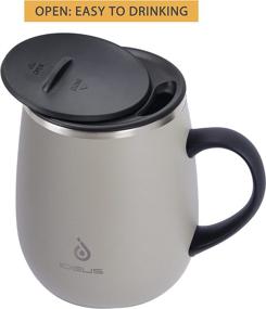 img 3 attached to ☕️ Ideus 16oz Insulated Coffee Mug: Spill Proof Lid & Handle, Perfect for Home & Office (Mars Celadon)