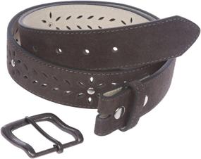 img 2 attached to Womens Suede Perforated Studded Leather Women's Accessories for Belts