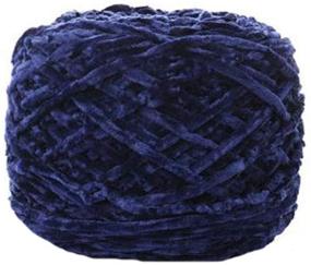 img 4 attached to 🧶 DIY Velvet Chenille Yarn: Clisil Navy Blue 8 oz/250g - Bulky Luxury Chenille Yarn for Crochet Hat Scarf