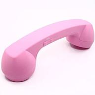 📞 enhance your mobile calling experience with wireless retro telephone handset and anti-radiation headset receivers – comfortable pink design logo