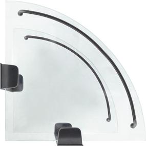 img 1 attached to Rubbed Bronze MODONA Double Corner Glass Shelf with Rail - 5 Year Warranty
