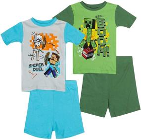 img 4 attached to 🎮 Minecraft Mojang Boys Pajamas Set: Cozy Boys' Clothing for Gaming Fans