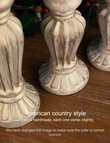 img 2 attached to 🕯️ Country Style Pillar Candle Holders - Set of 3 Table Decorations for Living Room