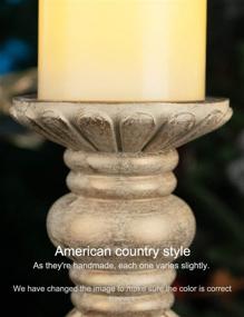 img 1 attached to 🕯️ Country Style Pillar Candle Holders - Set of 3 Table Decorations for Living Room