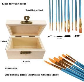 img 3 attached to 🔒 Cooyeah 12 Piece Unfinished Wood Treasure Chest Set - DIY Craft Boxes with Locking Clasp, Perfect for Home Decor, Parties, and Prop Use - 3.8x2.1x1.8 inches