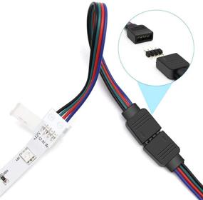 img 1 attached to 💡 Enhance Your LED Strip Light Setup with LightingWill 4-Pin RGB LED Light Strip Connector Kit: Solderless Adapters for 5050 Multicolor LED Strip Light