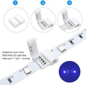 img 3 attached to 💡 Enhance Your LED Strip Light Setup with LightingWill 4-Pin RGB LED Light Strip Connector Kit: Solderless Adapters for 5050 Multicolor LED Strip Light