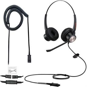 img 4 attached to 🎧 Emaiker Wired Call Center Headset: Noise Cancelling Microphone & U10P Bottom Cable, Compatible with Mtel Nortel Avaya Digital Polycom VVX Shoretel Aastra Digium +Plantronics