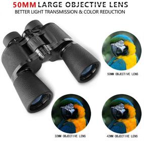 img 1 attached to 🔭 High-performance 20x50 Binoculars for Adults: Waterproof/Fogproof, Enhanced Low Light Night Vision, Durable BAK4 Prism FMC Lens, Ideal for Birds Watching, Hunting, Travel, and Outdoor Sports