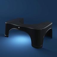 🚽 squatty potty eclipse toilet stool - enhanced with motion-activated night light, black, 7 inch logo